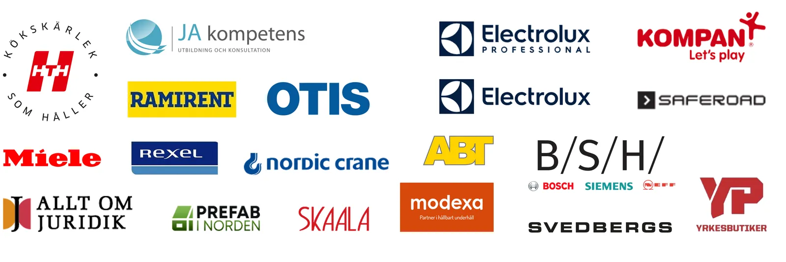 Logotyper för leverantörer med ramavtal i Procavas inköpscentral